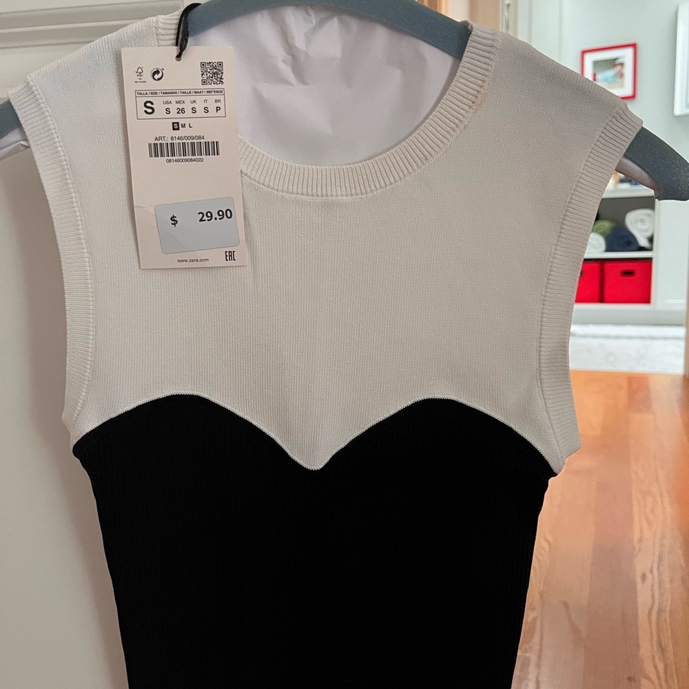 Zara sleveless, knitwear top (S)